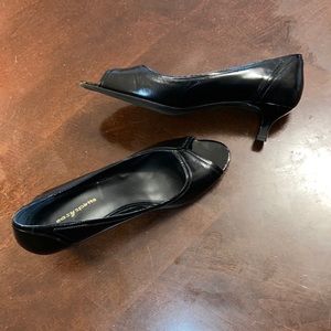 Black Open Toe Heels